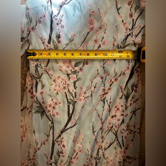 🆕 NWT Boohoo blue floral cherry blossom printed off the shoulder maxi dress - Picture 12 of 12